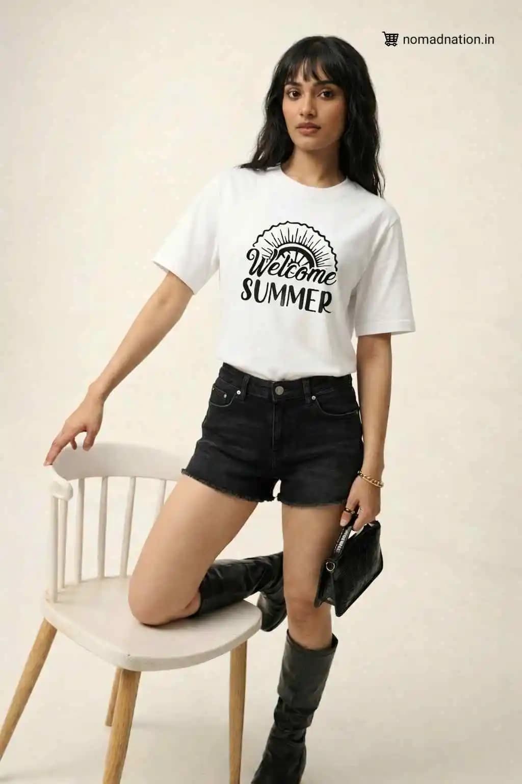 Welcome Summer | Printed T-shirt | Cotton — Unisex