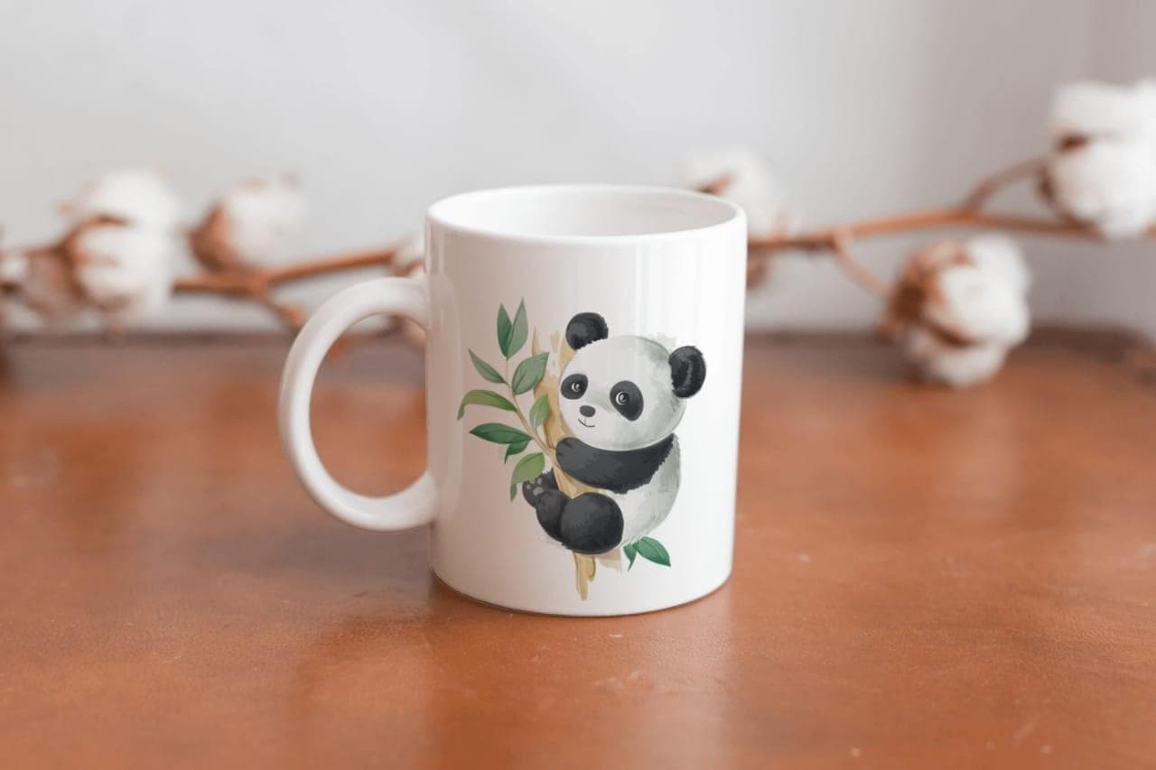 Cute Panda Photo Printed Coffee Mug — Unisex