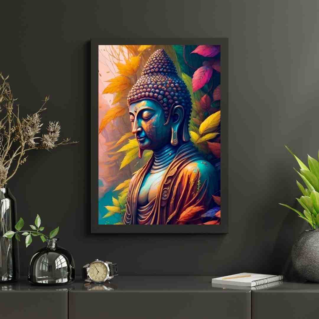 Buddha Printed Metal Sheet Photo Frame — Unisex
