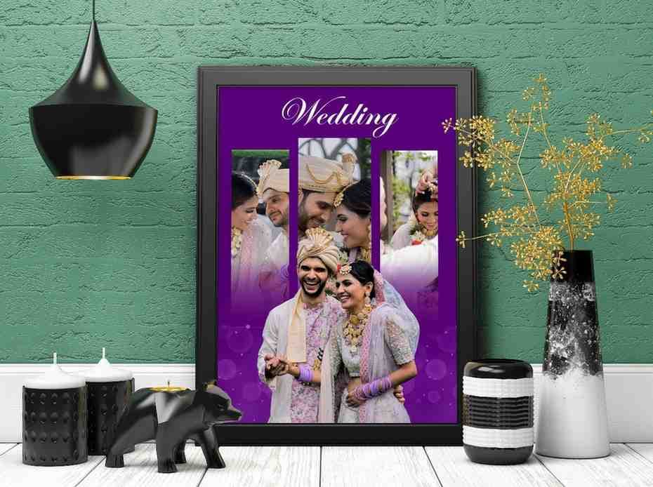 Wedding Printed Metal Sheet Photo Frame — Unisex