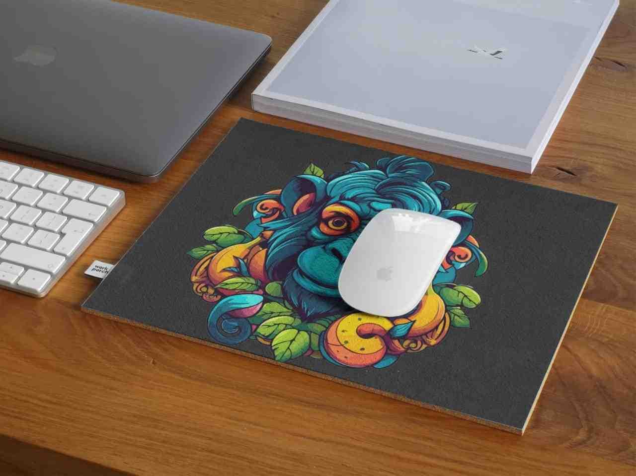 Colourful Stylish Monkey Printed Mouse Pad - Default
