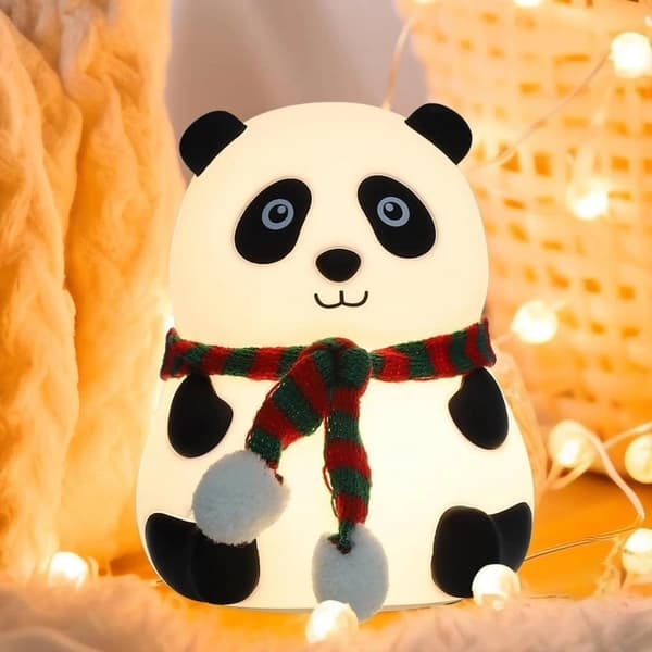 Cute Panda,USB Rechargeable, 7-Colors Changing Light, Room Decor Night Lamp (13 cm, Multicolor) — Unisex