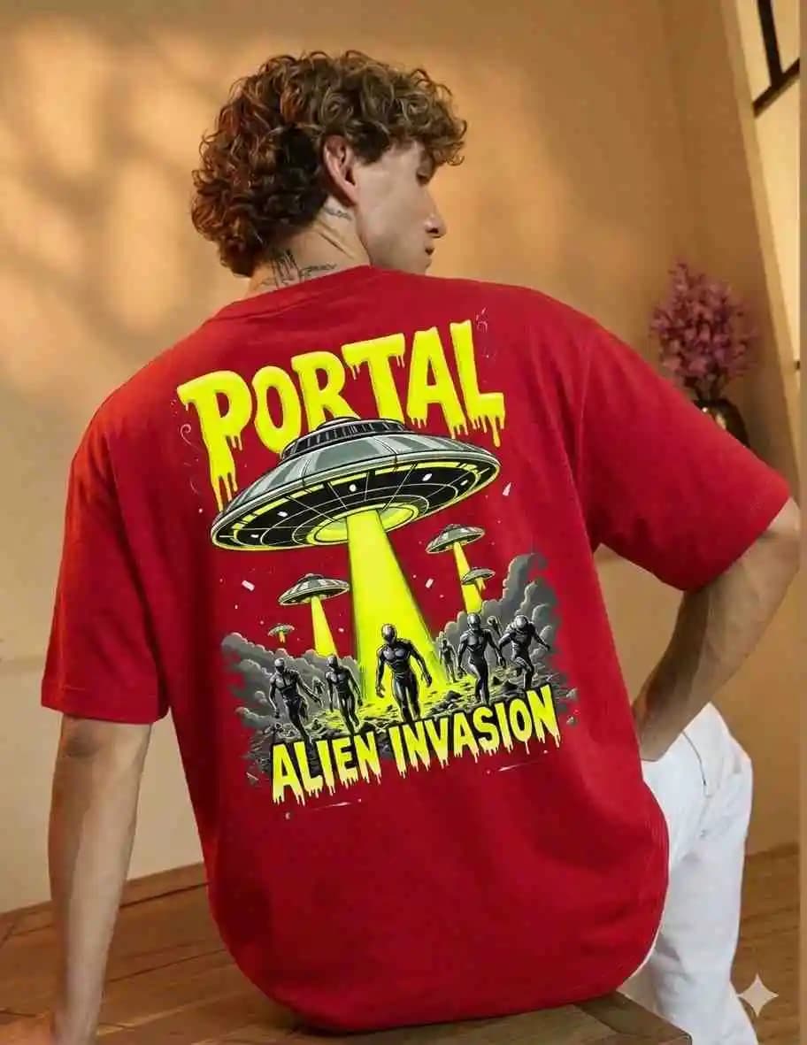 Oversized T-shirt | Portal Alien Invasion — Unisex