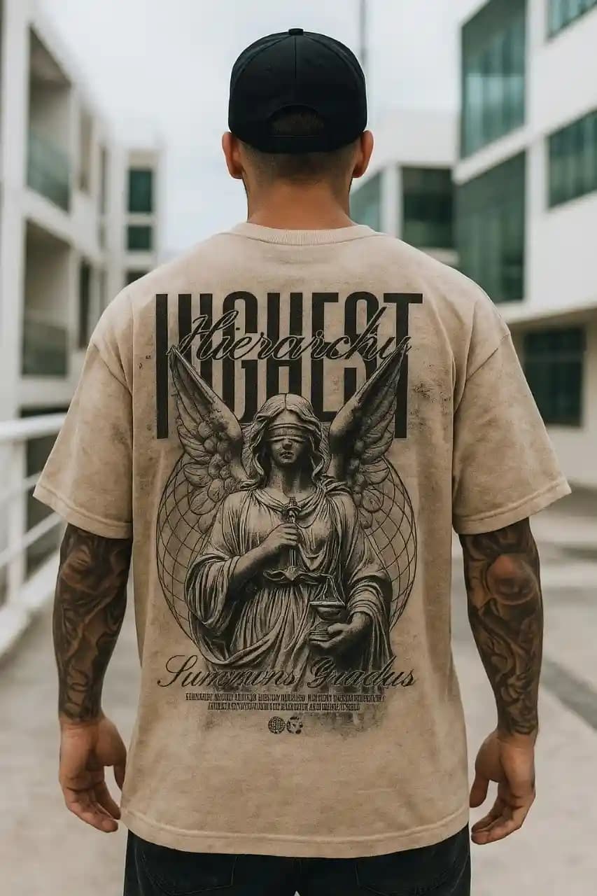Casual Back side printed t-shirt | Angel | Highest Hierarchies T-shirt — Unisex