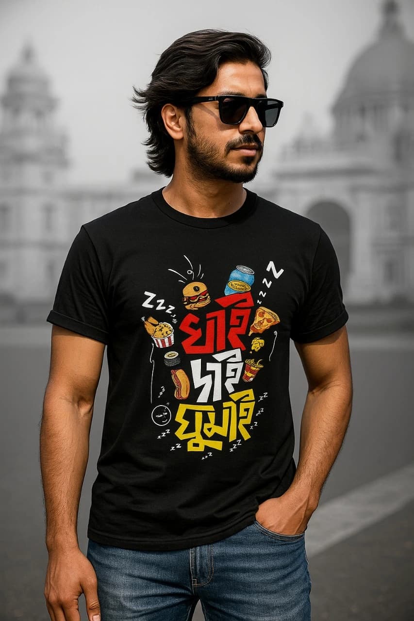 Best Lazy Bengali Printed T-Shirts | Khai Dai Ghumai — Unisex