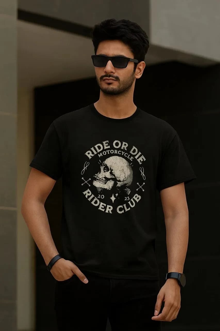 Printed tshirt | RIDE OR DIE – MOTORCYCLE RIDER CLUB 2025 — Unisex