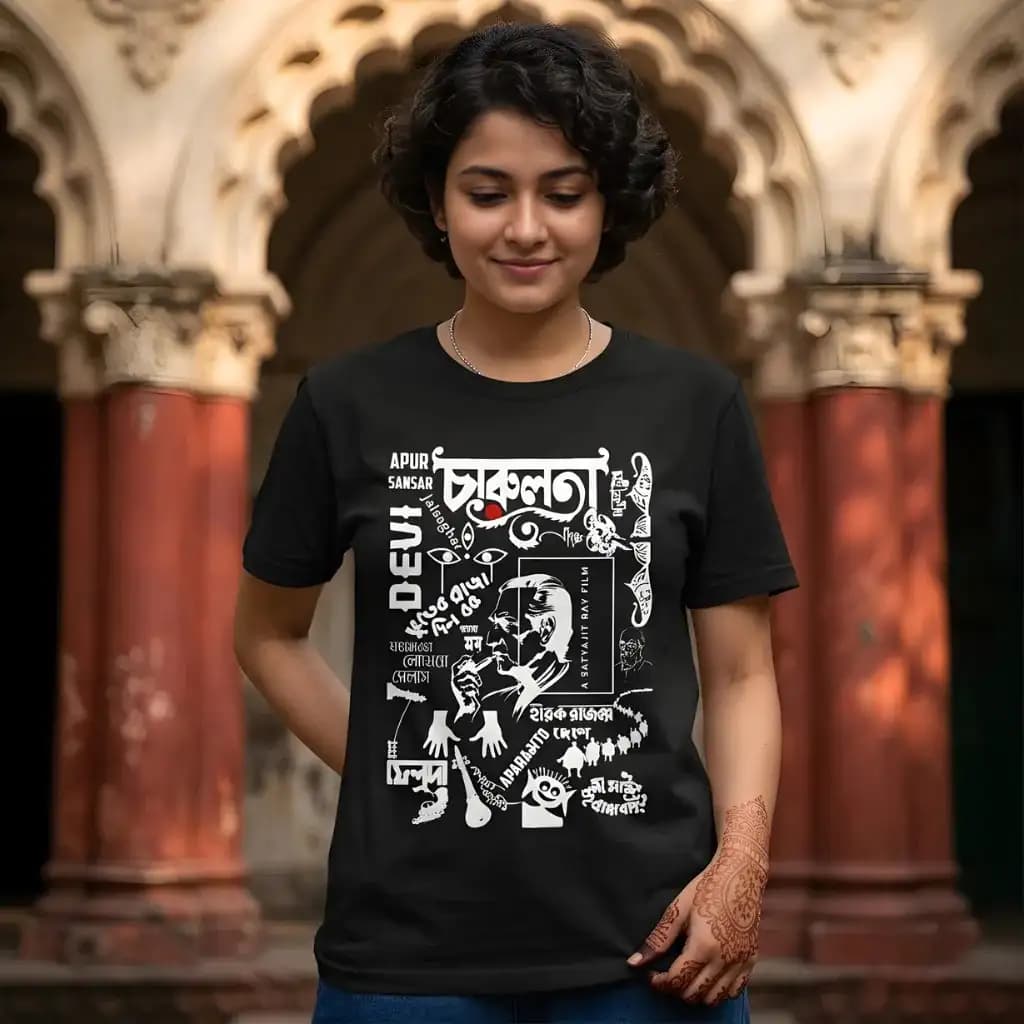 Charulata | Bengali Typography Printed T-shirt — Unisex