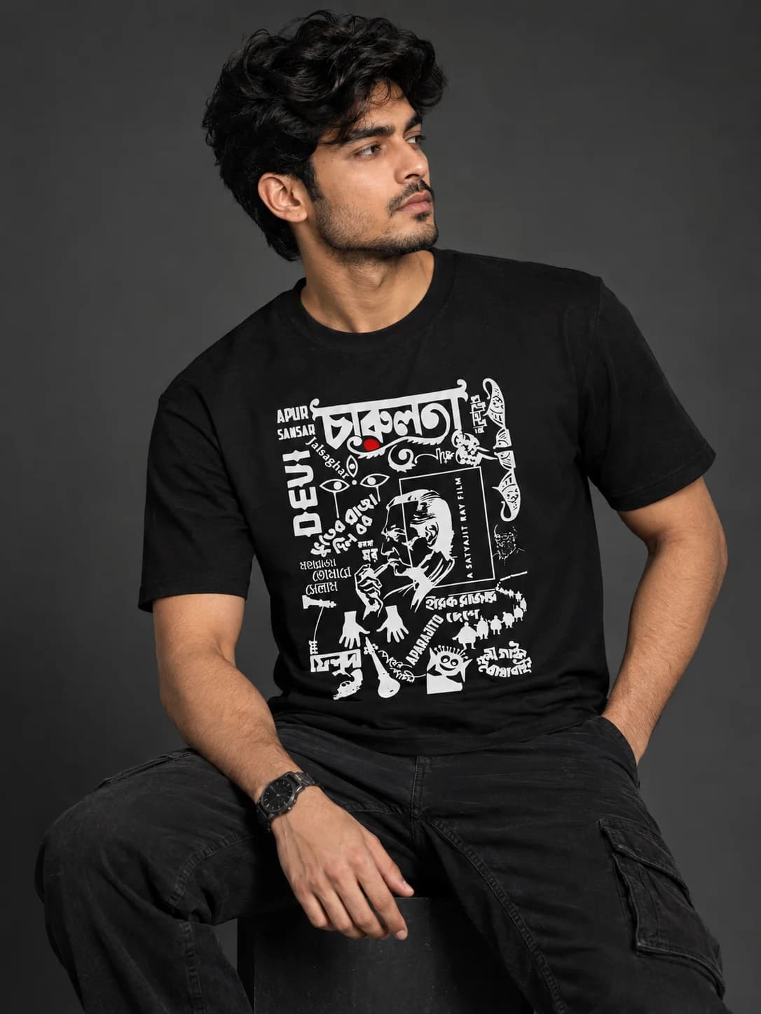 Charulata | Bengali Typography Printed T-shirt — Unisex