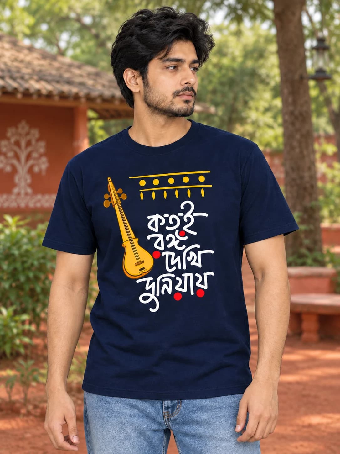 Katoi Ranga Dekhi Duniyay | Bengali Typography Printed T-shirt