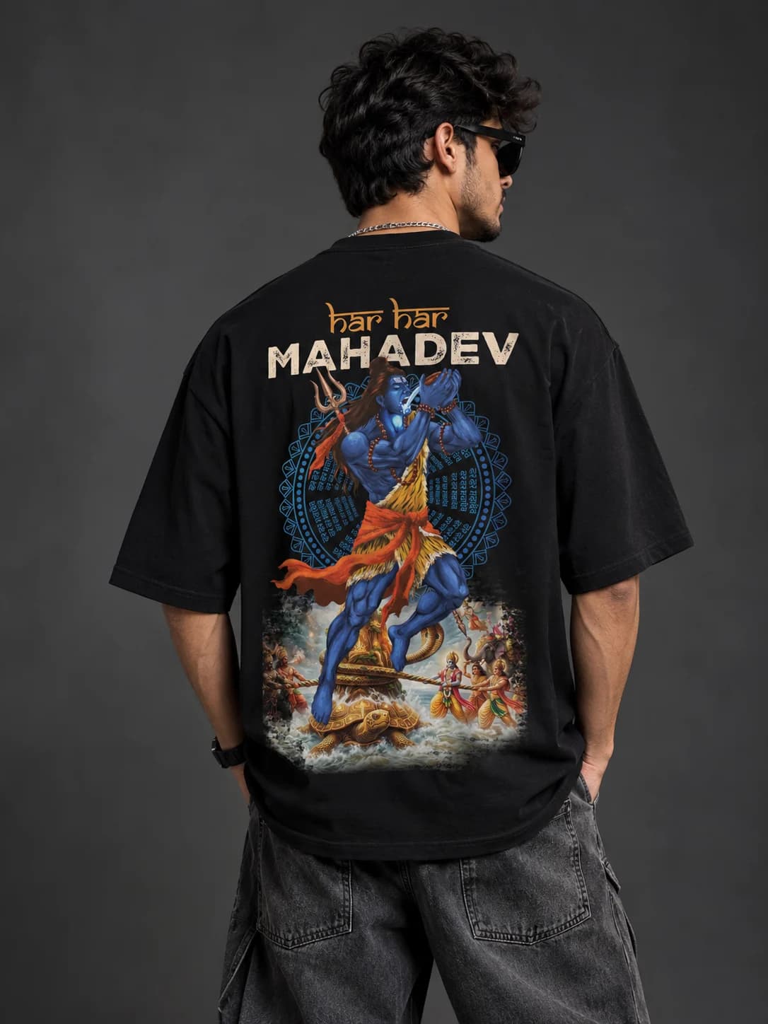 Samudra Manthan Graphic Black Oversized T-Shirt | Nomad Nation — Unisex