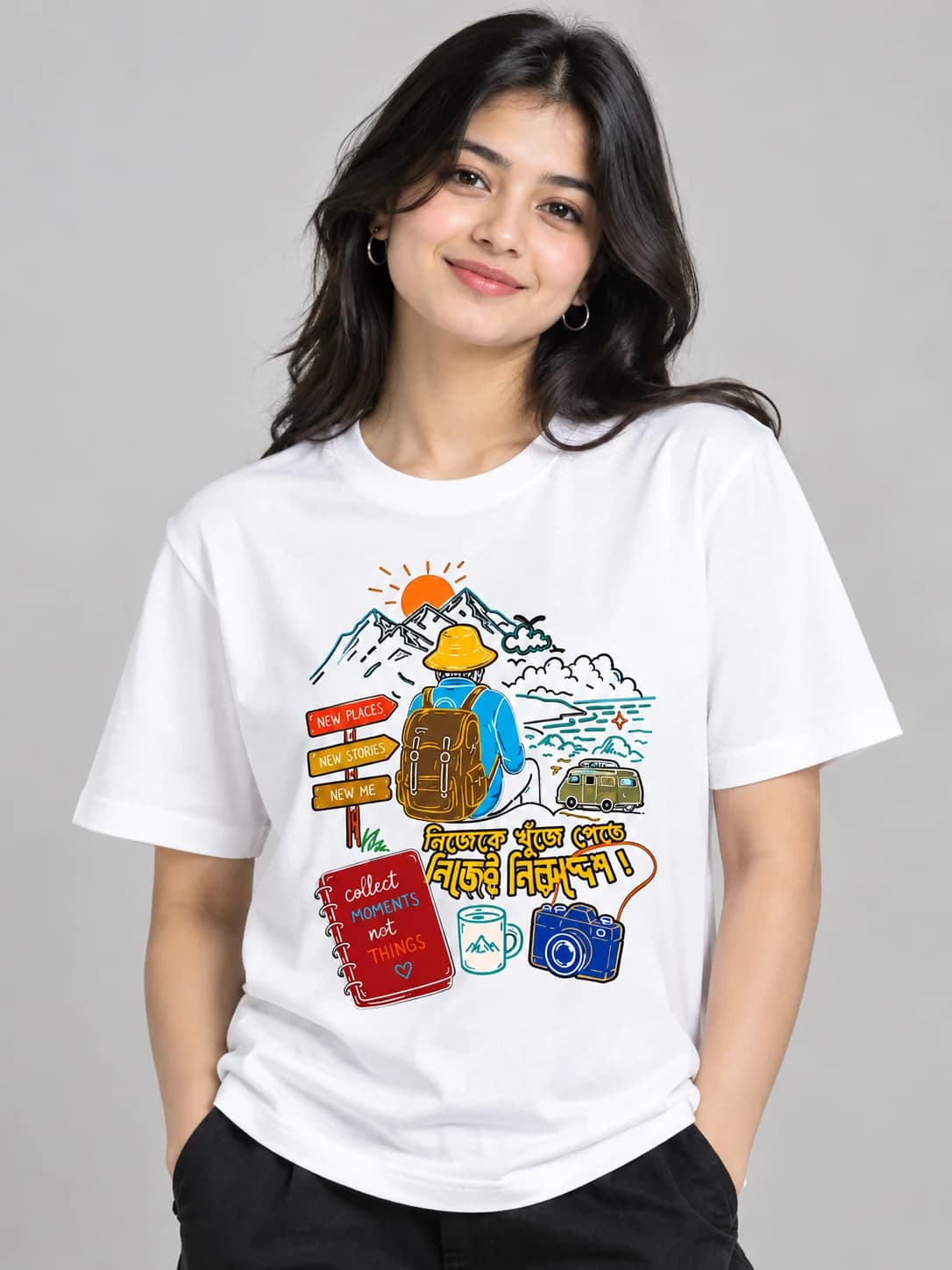 Travel Lover Bengali Printed T-Shirt — Unisex